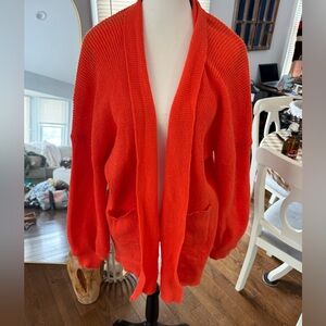 Women's Orange Cardigan Sweater